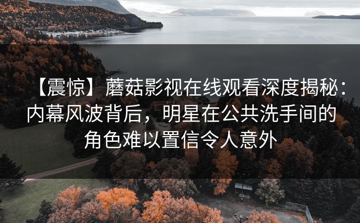 【震惊】蘑菇影视在线观看深度揭秘：内幕风波背后，明星在公共洗手间的角色难以置信令人意外