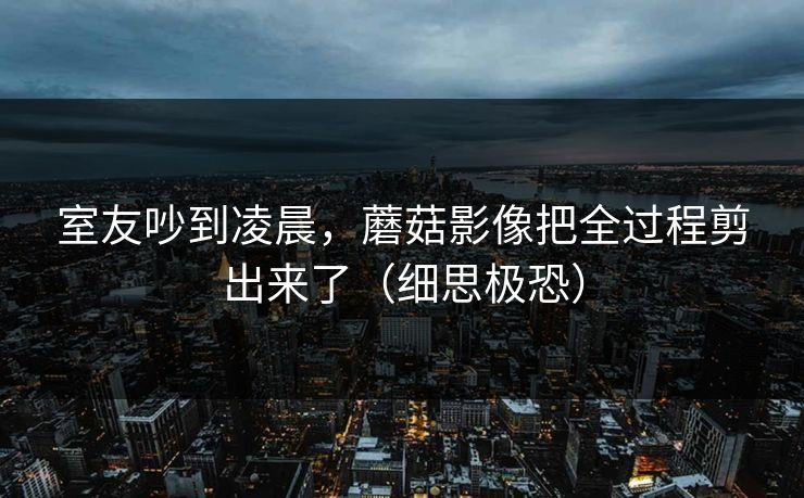 室友吵到凌晨，蘑菇影像把全过程剪出来了（细思极恐）