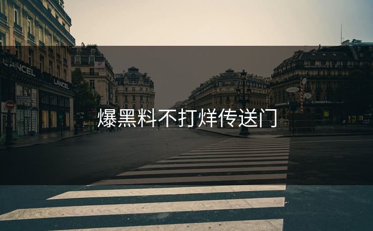 爆黑料不打烊传送门