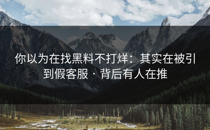 你以为在找黑料不打烊：其实在被引到假客服 · 背后有人在推